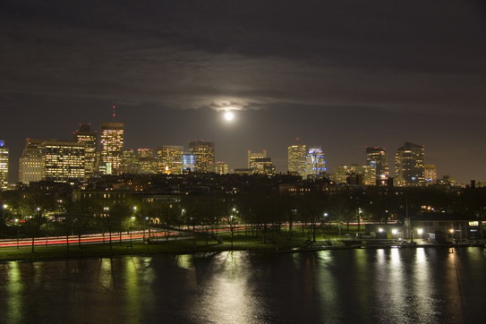 Boston at night